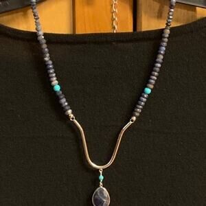 Jay King Sterling Silver, Blue Sapphire and Turquoise Necklace